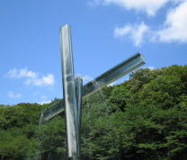 広場の水のモニュメント