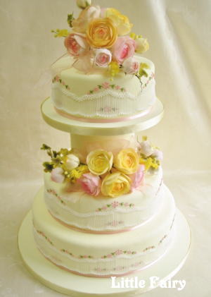 ウェディングケーキ　シュガークラフト教室　リトルフェアリー
