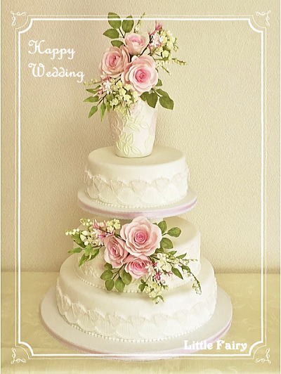 ウェディングケーキ　シュガークラフト教室　リトルフェアリー